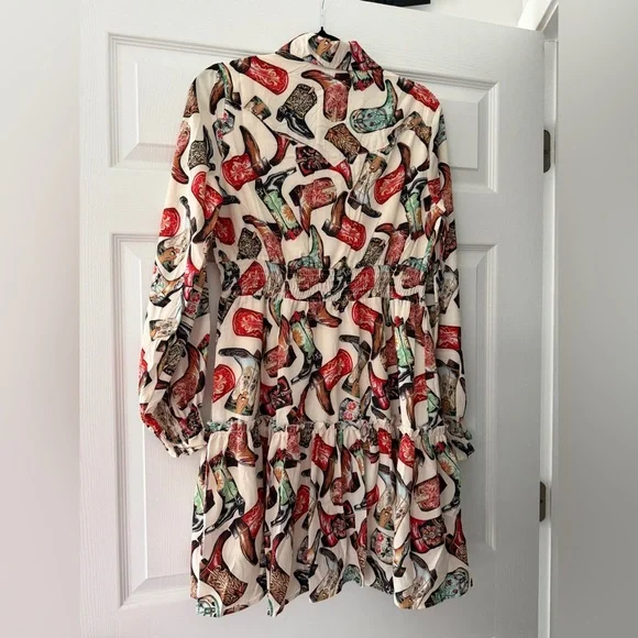 Colorful Cowboy Boot Print women’s dress - Picture 2 of 4